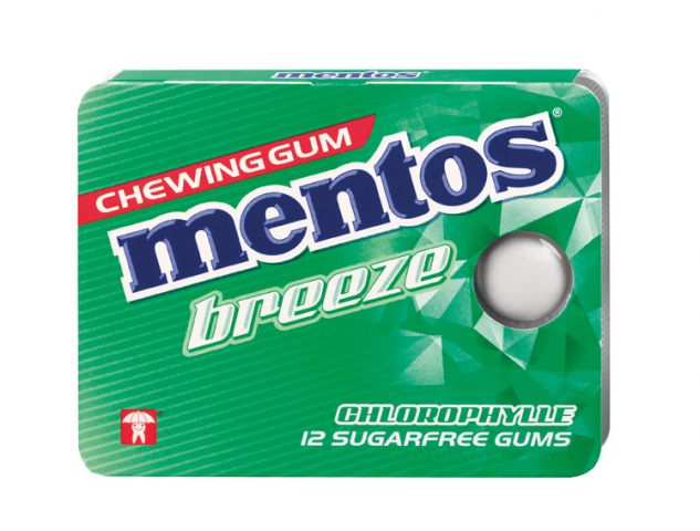 MENTOS GUM BREEZE CHLOROPHYL (GROENE BLISTER) - 12 ST