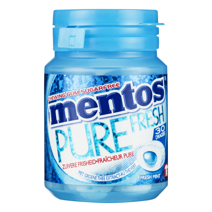 MENTOS GUM BOTTEL P/F FRESHMINT BL 6 ST