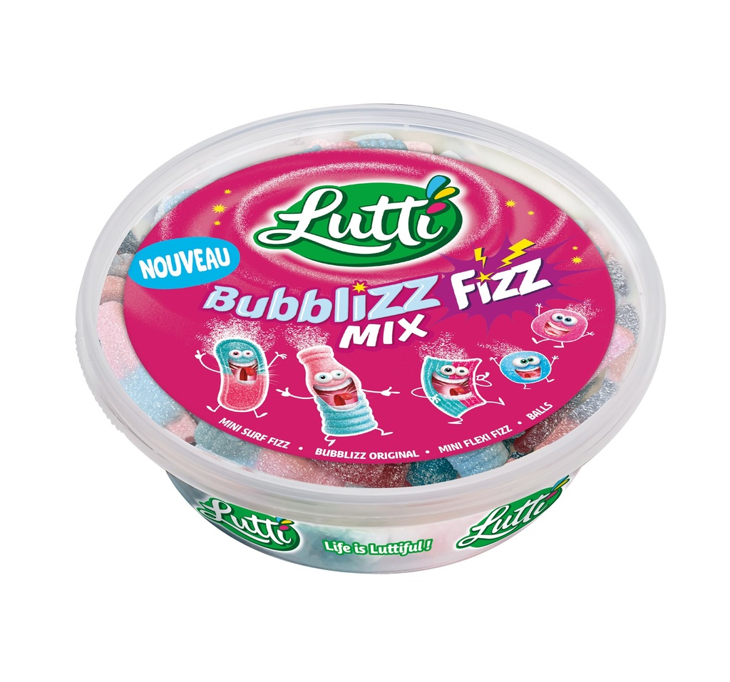 [22749] LUTTI BUBBLIZZ FIZZ MIX TUBO 18 X 500 GR
