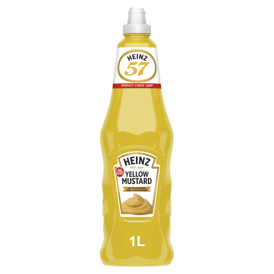 HEINZ CHEF'S BOTTLE YELLOW MUSTARD 1 L (6)