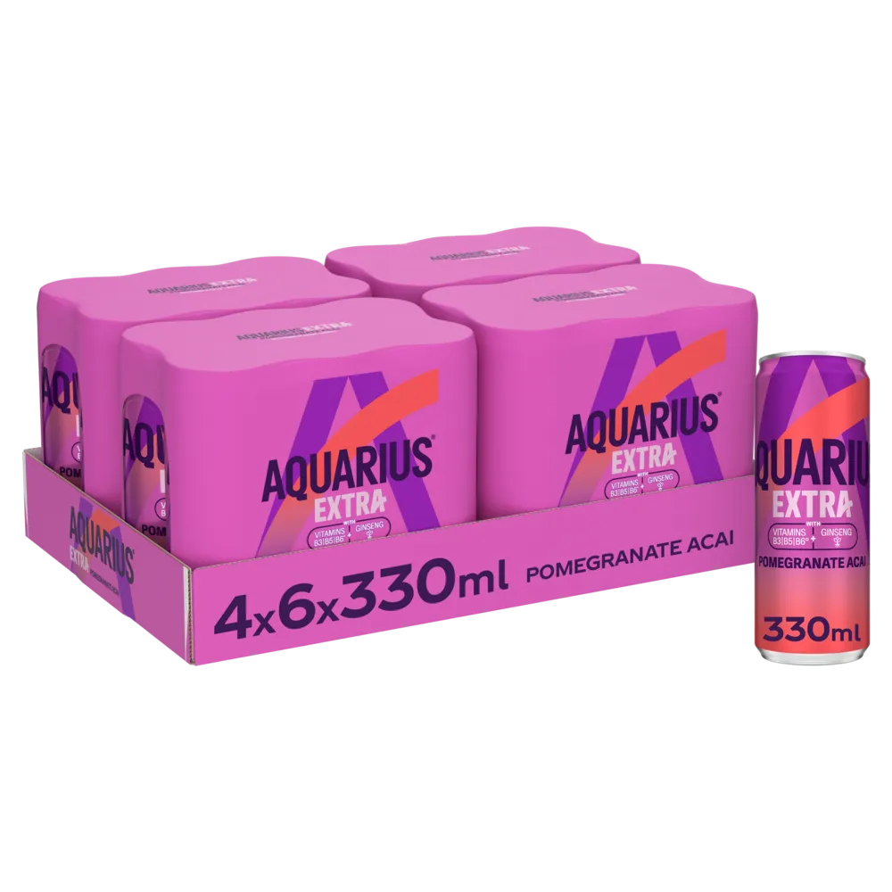 [645499] AQUARIUS BLIK EXTRA POMEGRANATE-ACAI 4X6X33CL
