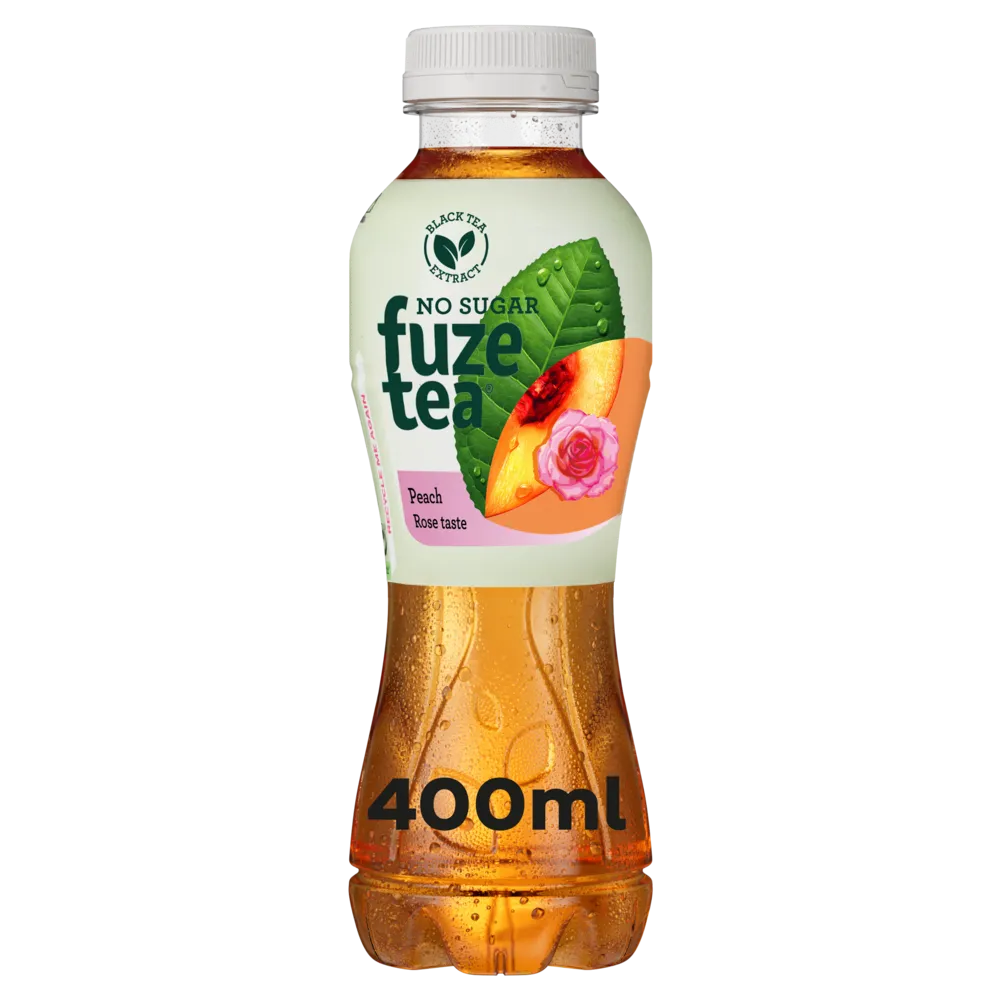 FUZE TEA NO SUGAR BLACK TEA PEACH ROSE PET 6X4X40CL