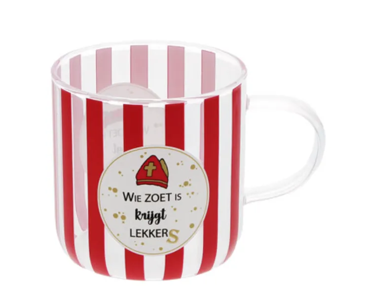 [SIN96555] #VERP - GLAS/TAS "WIE ZOET IS..." 6stuks