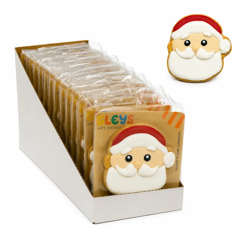 [ML/004] MDL KERSTKOEK KERSTMAN NICK HAND DECORATED COOKIE 12 STUKS