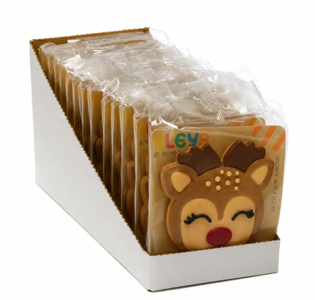 MDL KERSTKOEK RENDIER RUDY HAND DECORATED COOKIE 12 STUKS