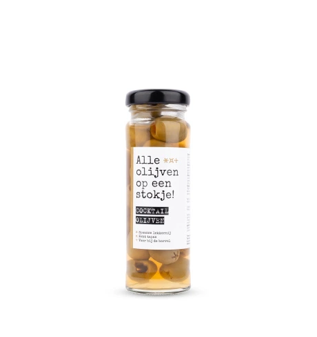 GIVING DEL. ALLE OLIJVEN OP EEN STOKJE! PIMENT OLIJVEN 12 X 110 GR