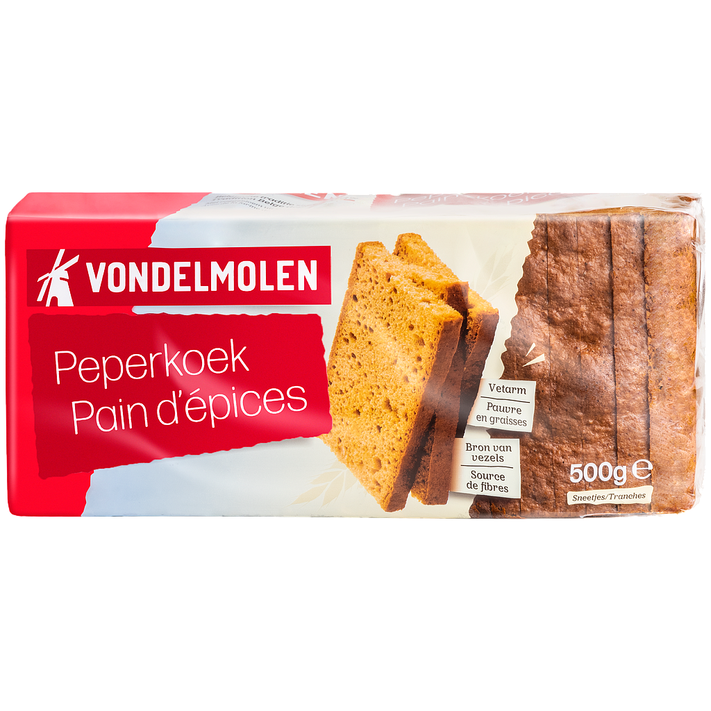 VONDELMOLEN PEPERKOEK 500G Z/SUIKER (12)