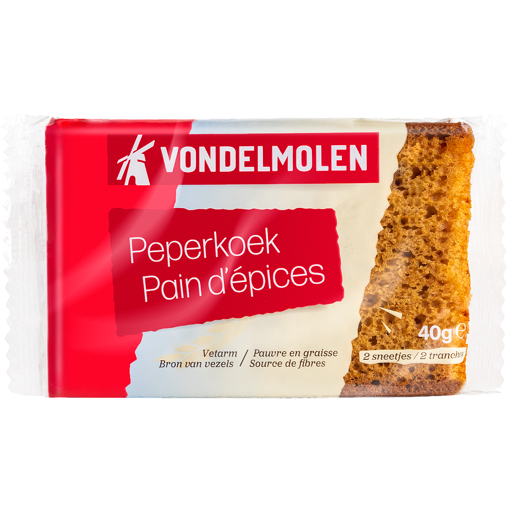 VONDELMOLEN PEPERKOEK 2 SNEETJES X 108ST