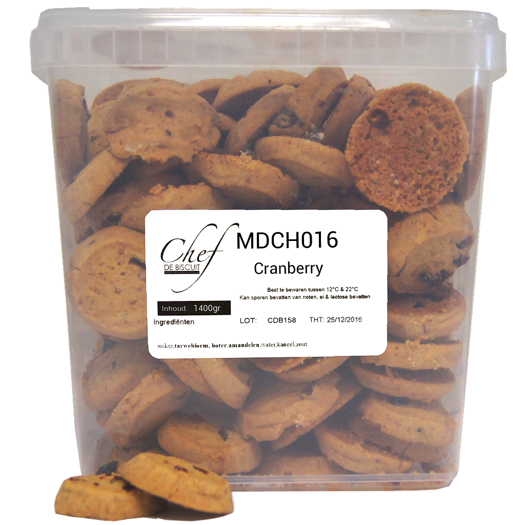 [MDCH016] CDB MOKKEN CRANBERRIES 1,4KG (+/- 120 ST)