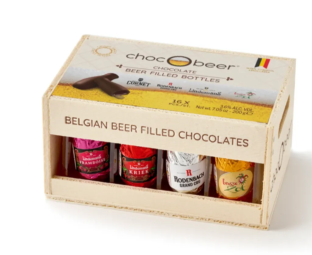 [KBR-PLM32] CHOCOBEER HOUTEN BIERBAKJE 12 X 200GR