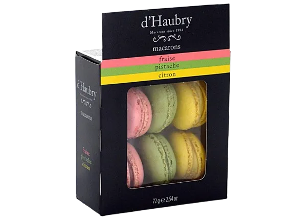 MACARONS DHAUBRY FRUIT 72GR (2XPISTACHE + 2XCITROEN + 2XAARDBEI) X 12