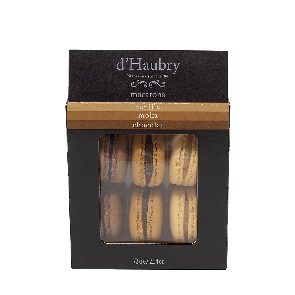 MACARONS DHAUBRY NATUUR 72GR (2XVANILLE + 2XCHOCOLAT + 2XMOKA) X 12