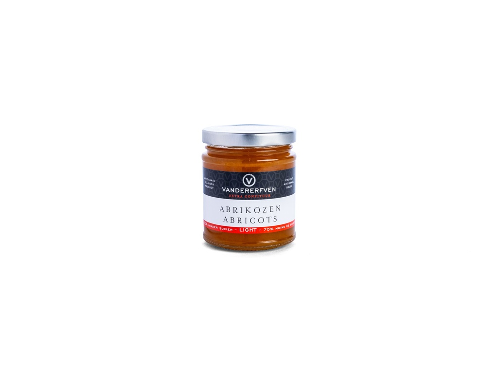 [VDE676] VANDERERFVEN ABRIKOOS 70% MINDER SUIKER -LIGHT 6X210GR
