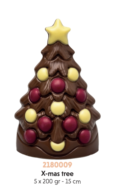 DE CHOCOLATERIE X-MAS TREE 15 CM - 5 X 200 GR 