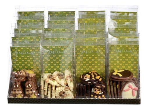 [MDV4861] M-DELICIOUS PRESENTOIR SACHETS PÂQUES CARAQUES 20 X 150 GR 