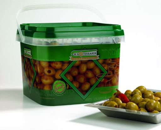 [DN/6351] DE NOTEKRAKER OLIJVEN  Z/P PIKANT 2KG