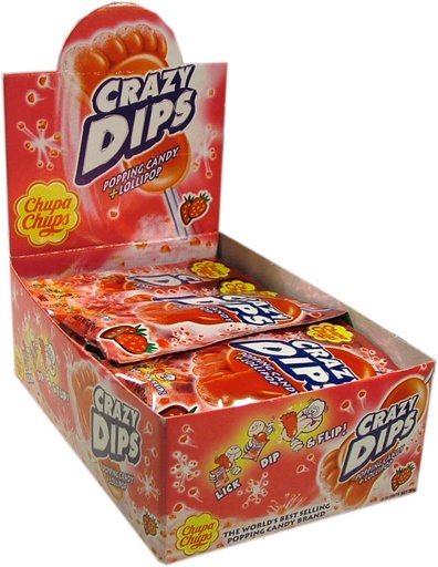 [14550] CHUPA CHUP CRAZY DIPS AARDBEI 24ST