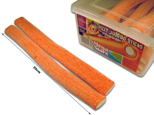 [14655] JUMBO STICKS FIZZY STRAWBERRY 40 STUKS