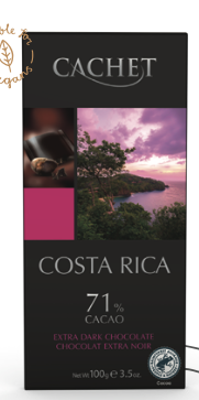 [C21405] CACHET TABLET PUUR CHOCOLADE COSTA RICA 71% 12 X 100 GR