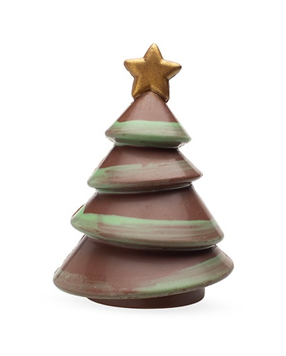[2180004] DE CHOCOLATERIE X-MAS TREE  & STAR DARK MILK COLOURED 15 CM - 5 x 200 gr