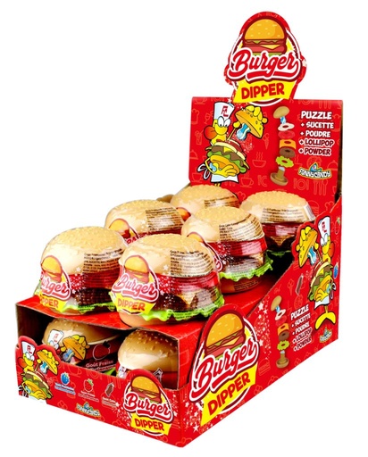 [52052202] FUNNY CANDY BURGER DIPPER 12 ST