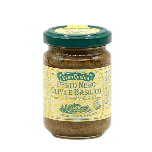 [T860] GRAN CUCINA PESTO NERO OLIVE & BASIL 130GR (12)