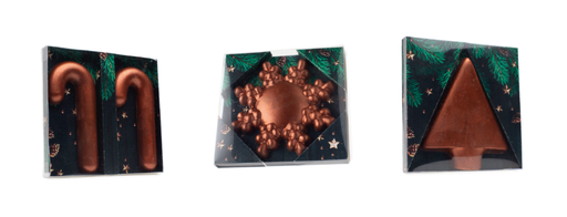 [2180005] DE CHOCOLATERIE X-MAS ORNAMENTS MIX - MILK SHINY 12 X 1 ST