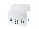 HUIS MET KOORD WIT MATELASSE 33 X 25 X 34 H - 5 STUKS