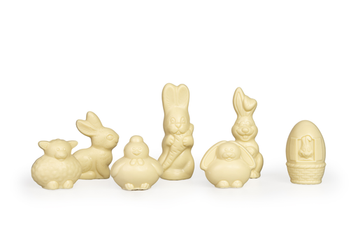 [2120019] DE CHOCOLATERIE MINI MIX EASTER BLANC 6-12CM / 25X40GR