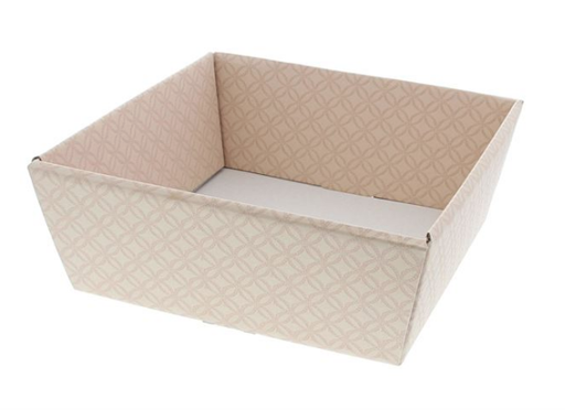 [KAR56266CP] #VERP - VIERKANTE MAND "MATELASSE" 21 X 21 CM CREME ROZE. 5ST