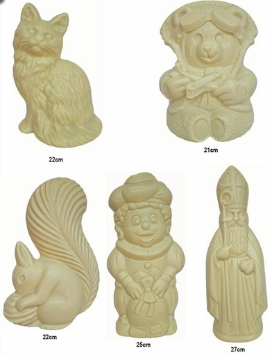 [S200W] MEROUT GROTE FIGUREN WIT ASS 5 ST - 1,5 KG