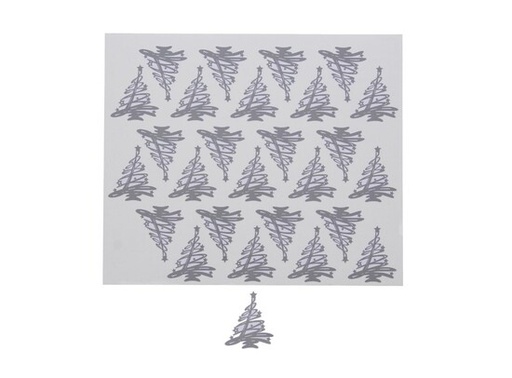 [ETIB71913G] #VERP - AUTOCOLLANT BRILLIANT TREE O SAPIN GRIS 27 PCS