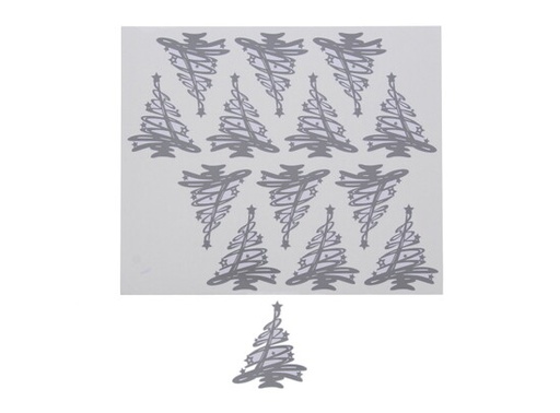 [ETIB71914G] #VERP - AUTOCOLLANT BRILLIANT TREE O SAPIN GRIS 14 PCS