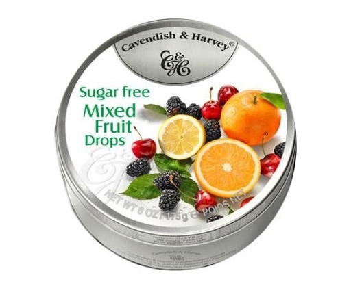 [6500] CAVENDISH & HARVEY SUGAR FREE DROPS MIXED FRUIT 9 X 175 GR