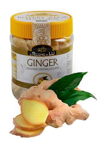 [52-YELLOW] IL REGNO DI LU CRYSTALLIZED GINGER WITH SNOW SUGAR ICING 180 GR X 20 ( YELLOW CAP ) 