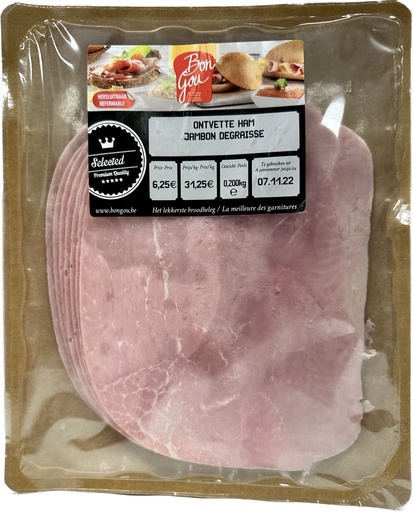 [BG/53072] BG ONTVETTE HAM 6X200GR <**>