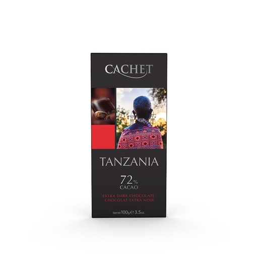 [C21407] CACHET TABLET 72 % PUUR TANZANIA 12 X 100 GR 