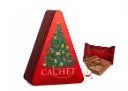 CACHET CHRISTMAS TIN MELKCHOC. MET HAZELNOOT  12 X 90 GR