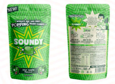 [003/007918] SOUNDY HARD POPPING CANDY SOUR APPLE 16 ST  