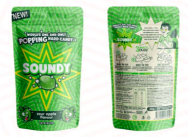 [003/007918] SOUNDY HARD POPPING CANDY SOUR APPLE 16 ST