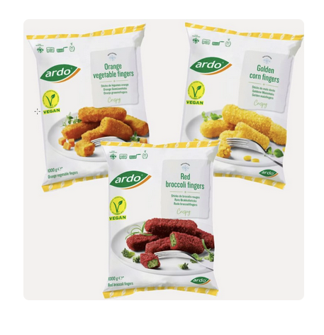 [ARD/10001228] ARDO TRIO CRISPY VEGETABLE FINGERS 6 X 1 KG ( 2 ZAKKEN PER SOORT) <*_*>