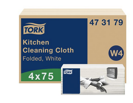 [ESS/473179] TORK KITCHEN CLEANING GEVOUWEN REINIGINGSDOEK W4 - 4 X 75