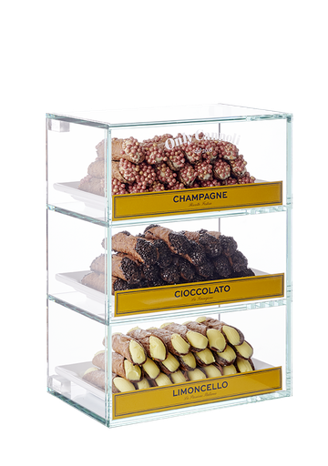 [PIC01] ONLY CANNOLI PICCOLO DISPLAY ( 28,5X 17,5X 38,5CM)+ DOOS MET TOEBEHOREN