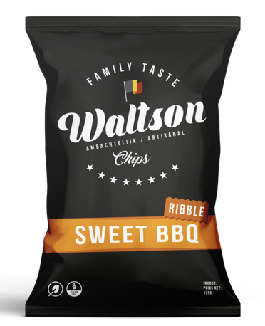 [067/008518] WALTSON CHIPS SWEET BBQ RIBBLE 10 X 125 GR