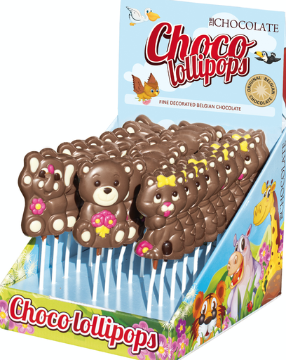[TC/10501] THE CHOCOLATE CHOCOLADE LOLLY'S DIERTJES 30 STUKS