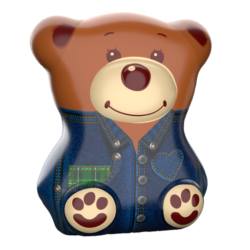 [4392] MAGNAT SWEET TEDDY BEAR (SPAARPOT) WITH JELLY CANDIES IN CHOCOLATE 140 GR X 6 ST