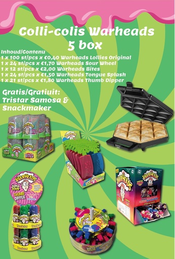 [9009847] COLLI WARHEADS 5 BOX + GRATIS TRISTAR SAMOSA & SNACKMAKER (FOLD 9 '24)