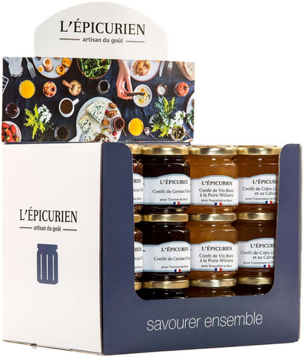 [EPI/001] L'EPICURIEN DISPLAY KONFIJTEN / KAASBEGELEIDERS 36X125GR