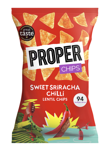 [P-LCSSC-85] PROPER LENTIL CHIPS SWEET SIRACHA CHILLI 8X85 GR