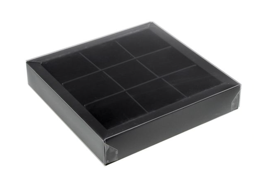 [KAR64009ZW] #VERP - VENSTERDOOS MET 9 VAKS VERDELING ZWART 40 STUKS